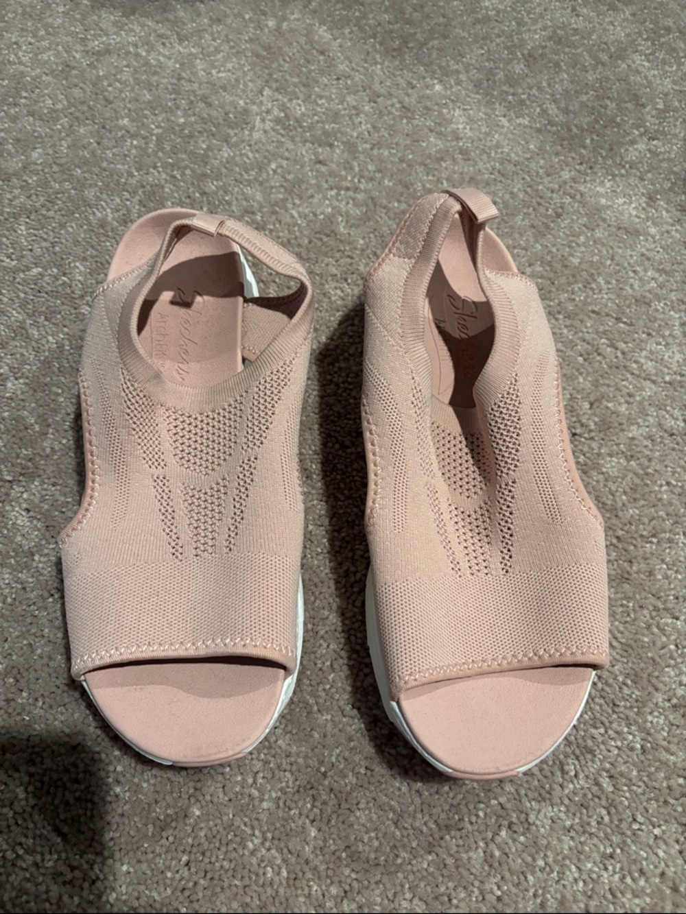Skechers Women’s Knit Slingback Sandals - Blush